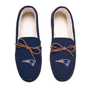 NFL New England Patriots Men's Colored Moccasin Hard Slippers SZ XL